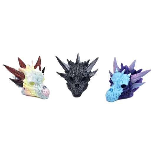 Prospect 3D - Dragons Lair - Grand Hall of Skulls - 3D Printed Mini Dragon Skull Mystery Packs – 2" Fantasy Skulls (Single, 3-Pack, 5-Pack)