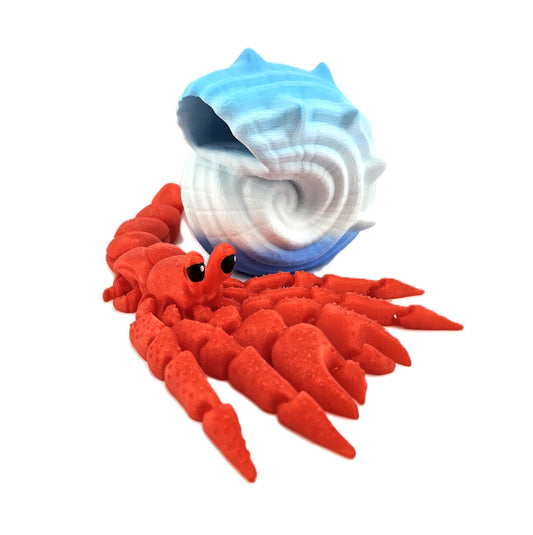 Prospect 3d - Sea Turtle Shores Animals - 3D-Printed Jumbo Hermit Crab — 12" L x 4" W (Shell 6" L x 5" H)