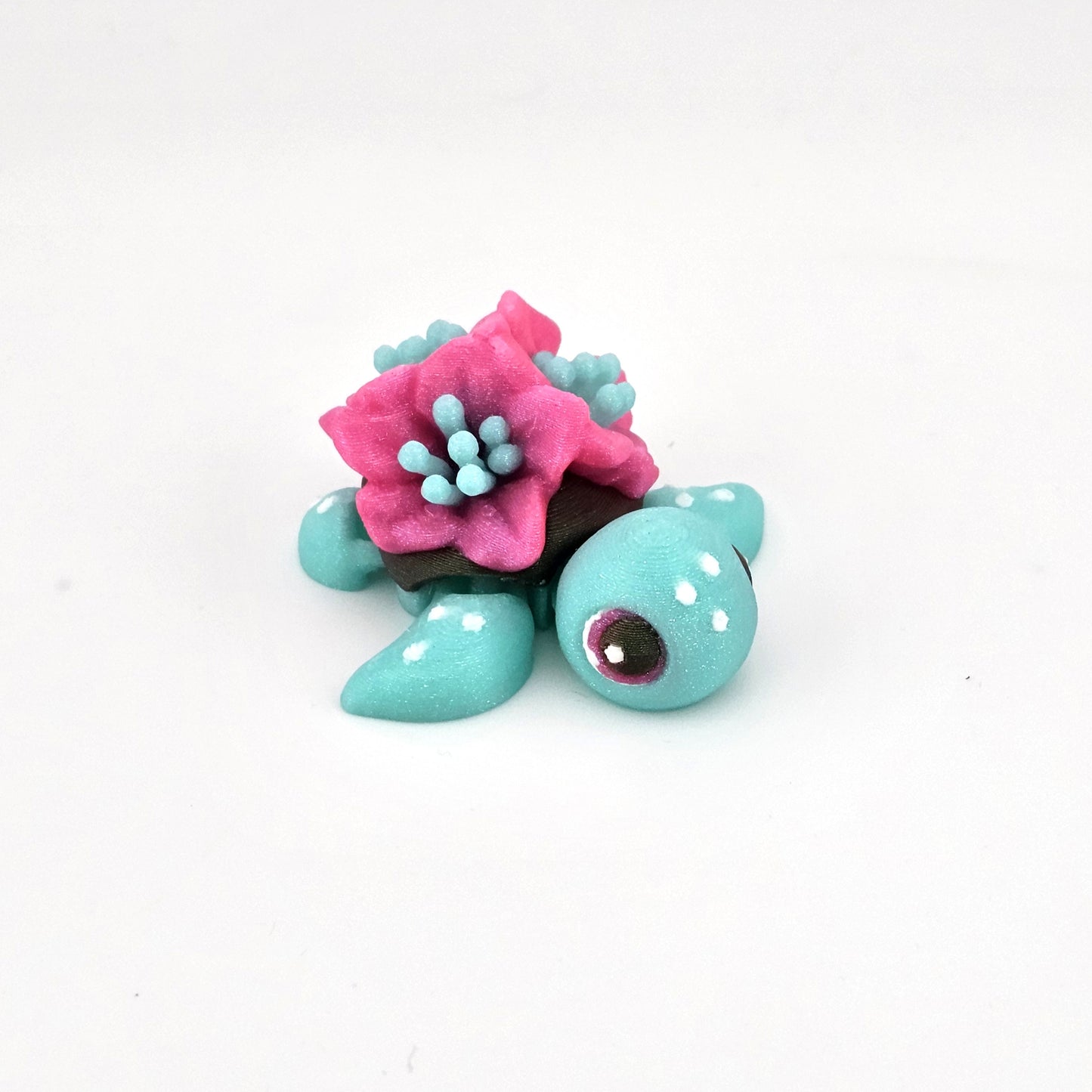Prospect 3D - Flower Theme Mini Sea Turtle – 3D Printed Figurine (2") - Sea Turtle Island