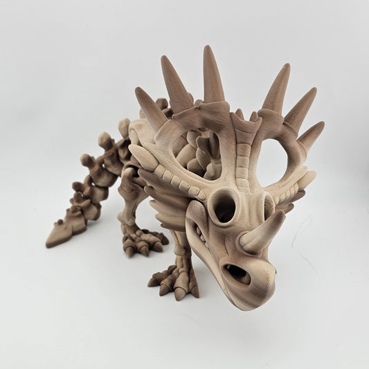 Prospect 3D - Styracosaurus Skeleton – 3D Printed Dinosaur Fossil Model - 7" Tall x 13" Long - Bone Yard Collection