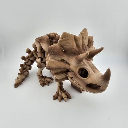 Prospect 3D - The Bone Yard - Jumbo Cera 6 Inches Tall Dinosaur Skeleton with Detailed Bone Structure and Playful Grin for Dino Enthusiasts