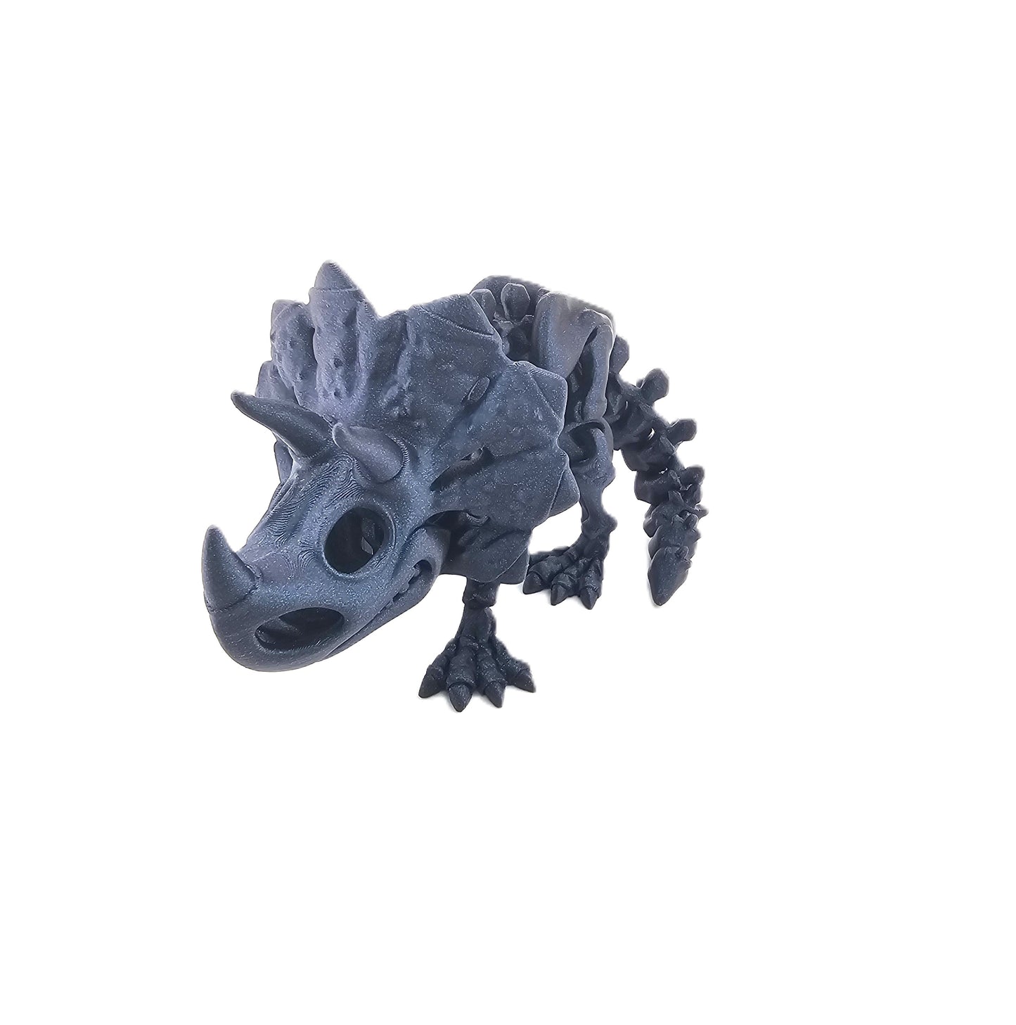 Prospect 3D - The Bone Yard - Large Cera 4 Inches Tall Dinosaur Skeleton with Detailed Bone Structure and Playful Grin for Dino Enthusiasts