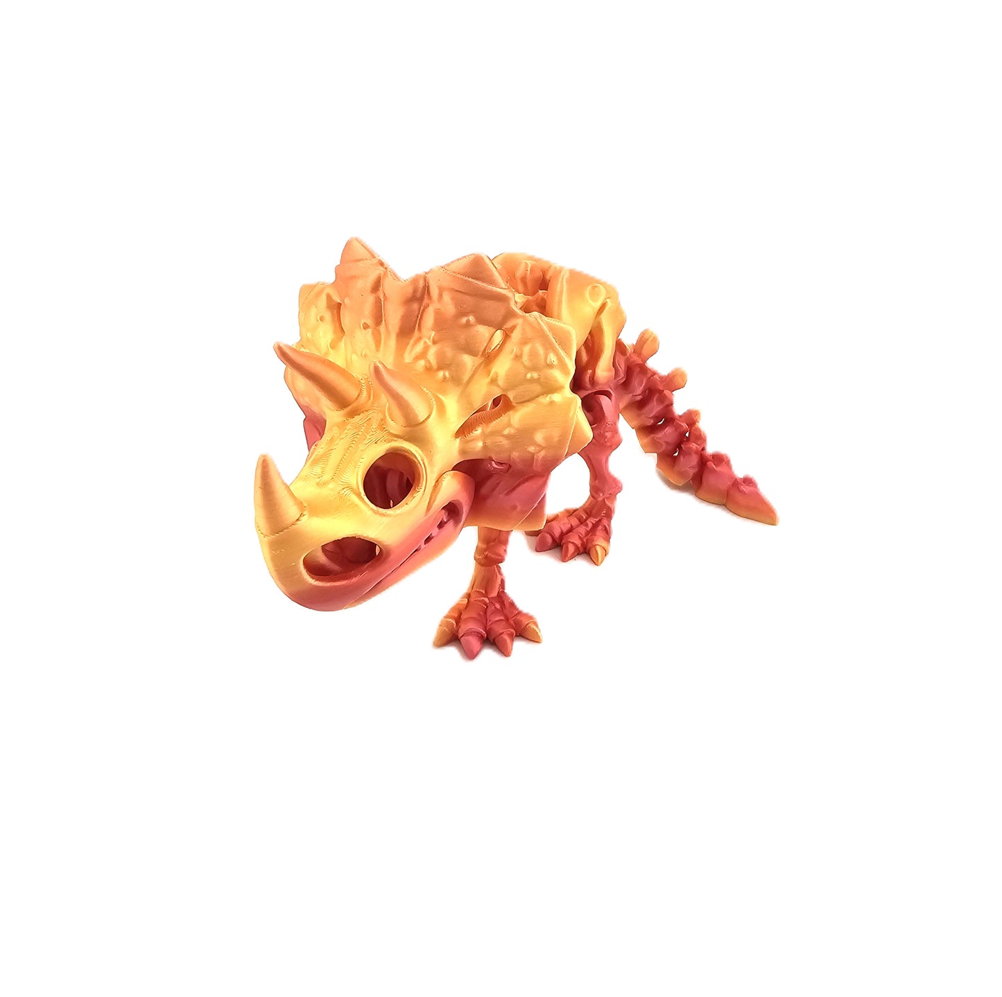 Prospect 3D - The Bone Yard - Large Cera 4 Inches Tall Dinosaur Skeleton with Detailed Bone Structure and Playful Grin for Dino Enthusiasts