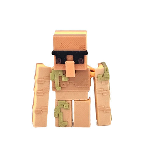 Prospect 3D - Paragold Minis - Minecraft-Inspired 2” 3D Printed Mini Figures – Iron Golem, Steve, Baby Zombie, Chicken Jockey (Fan-Made)