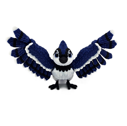 Prospect 3D - Soaring Skies -  3D Printed Blue Jay – 8" W x 5" H x 5" L