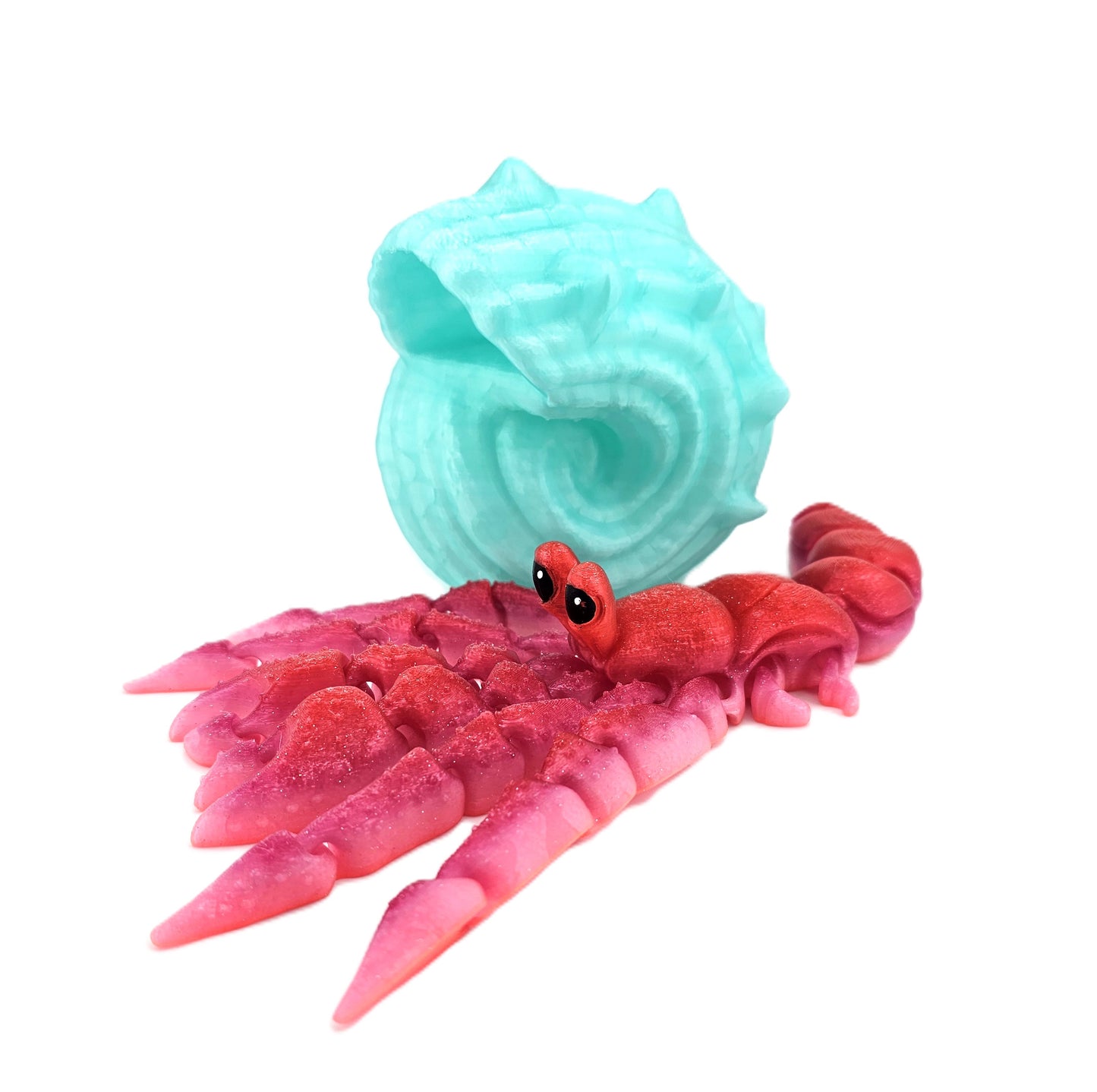 Prospect 3d - Sea Turtle Shores Animals - 3D-Printed Jumbo  Hermit Crab — 12" L x 4" W (Shell 6" L x 5" H)