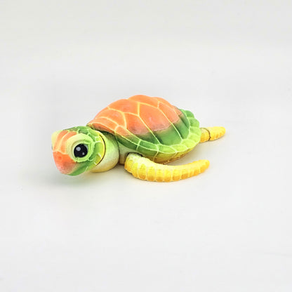 Prospect 3D - Baby Sea Turtle Articulated Figure - 3D Printed - Sea Turtle Shores Collection - 5x4.75x1.5 Dimensions