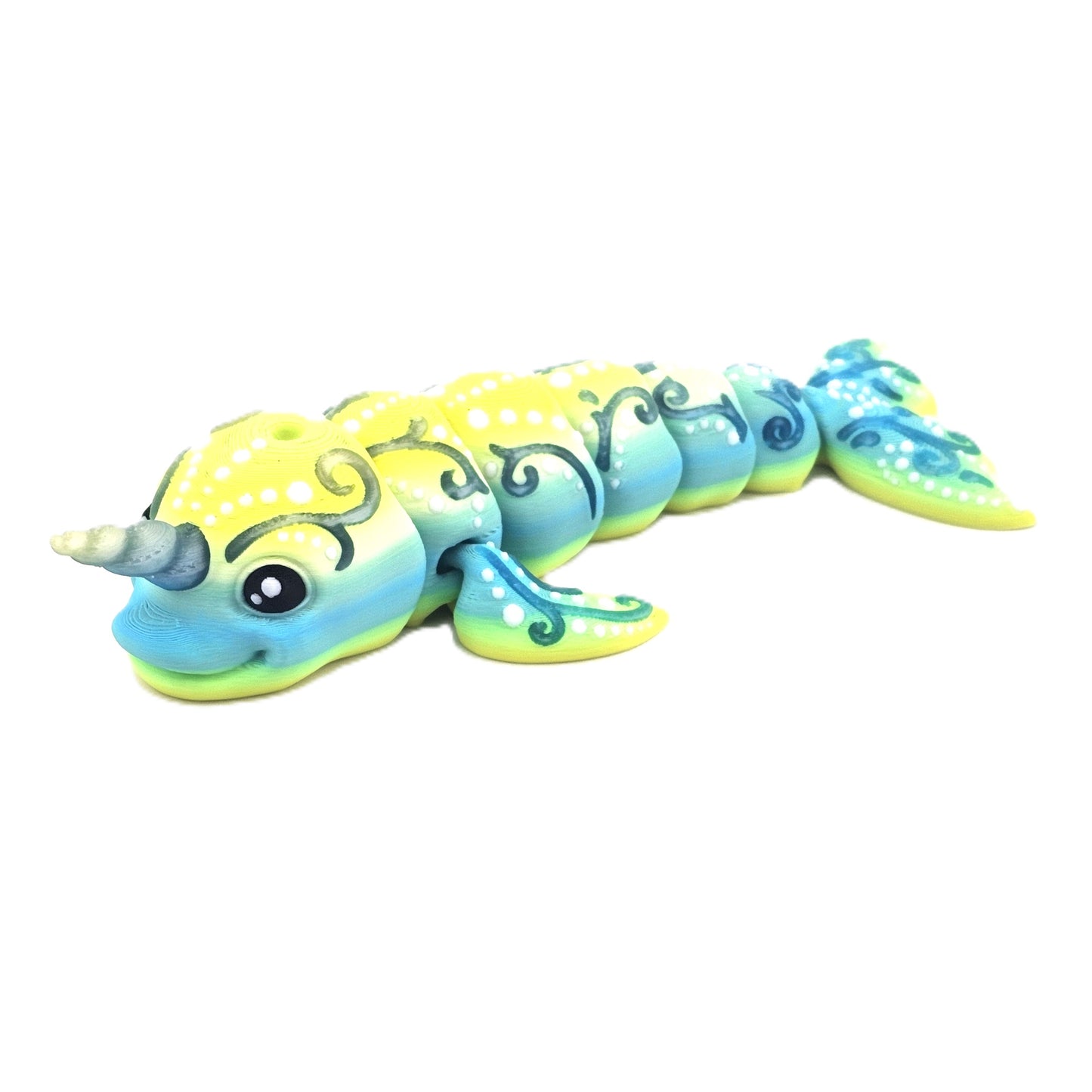 Prospect 3D - Okoboji Narwhal – 3D Printed Articulated Sea Creature - Sea Turtle Shores Collection