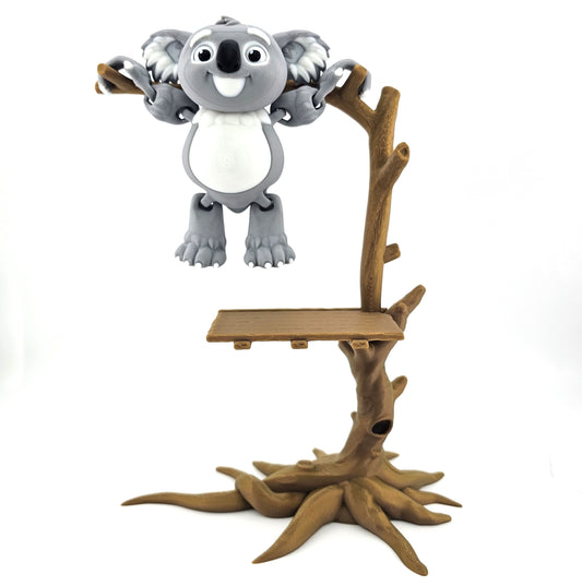 Prospect 3D - 3D Printed Articulated Koala with Custom Tree Stand Display
