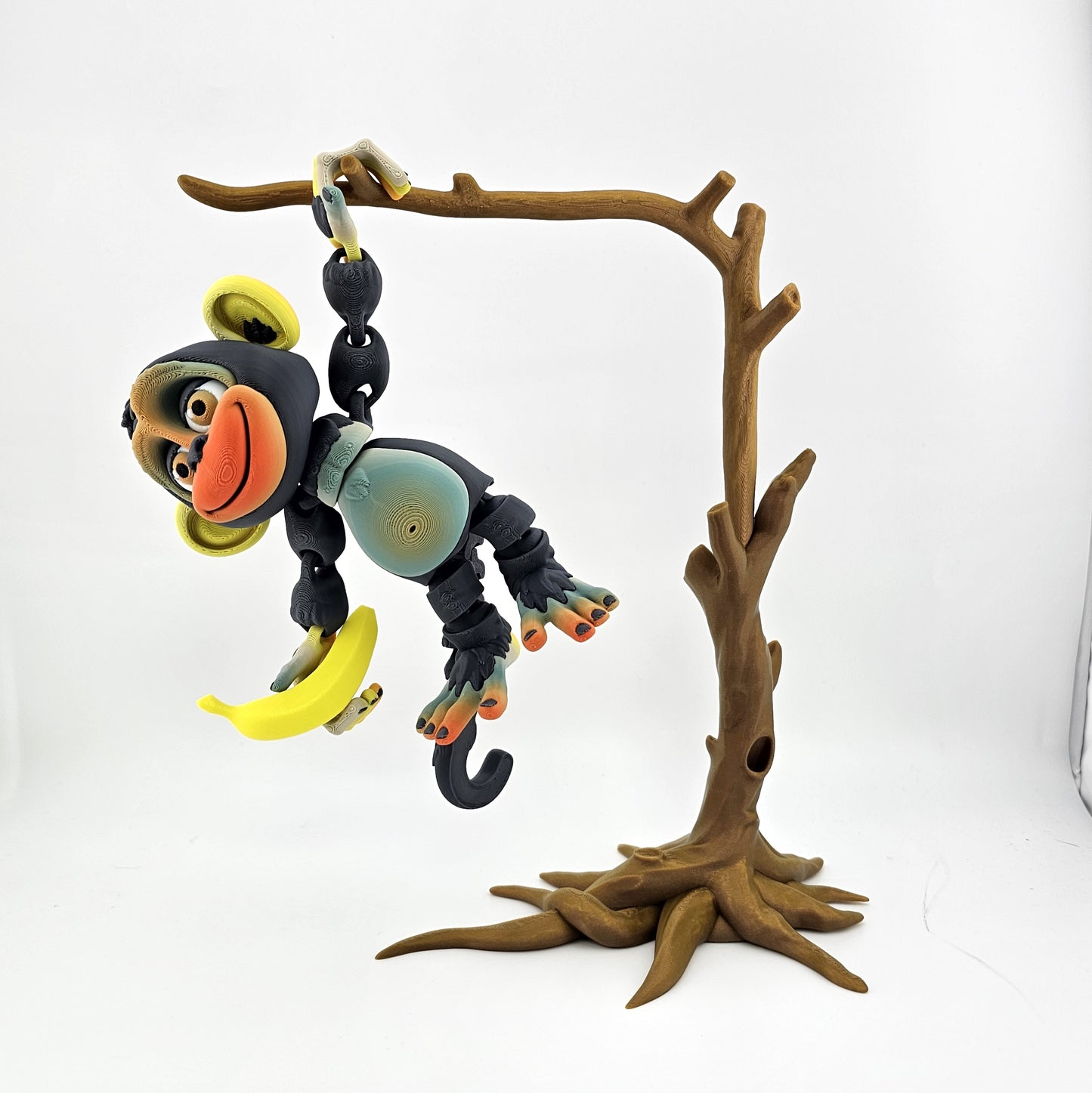 Prospect 3D - 3D Printed Monkey with Tree Stand &amp; Banana – Cute and Cuddly Collection