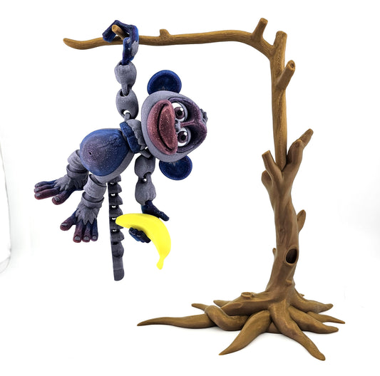 Prospect 3D - 3D Printed Monkey with Tree Stand &amp; Banana – Cute and Cuddly Collection