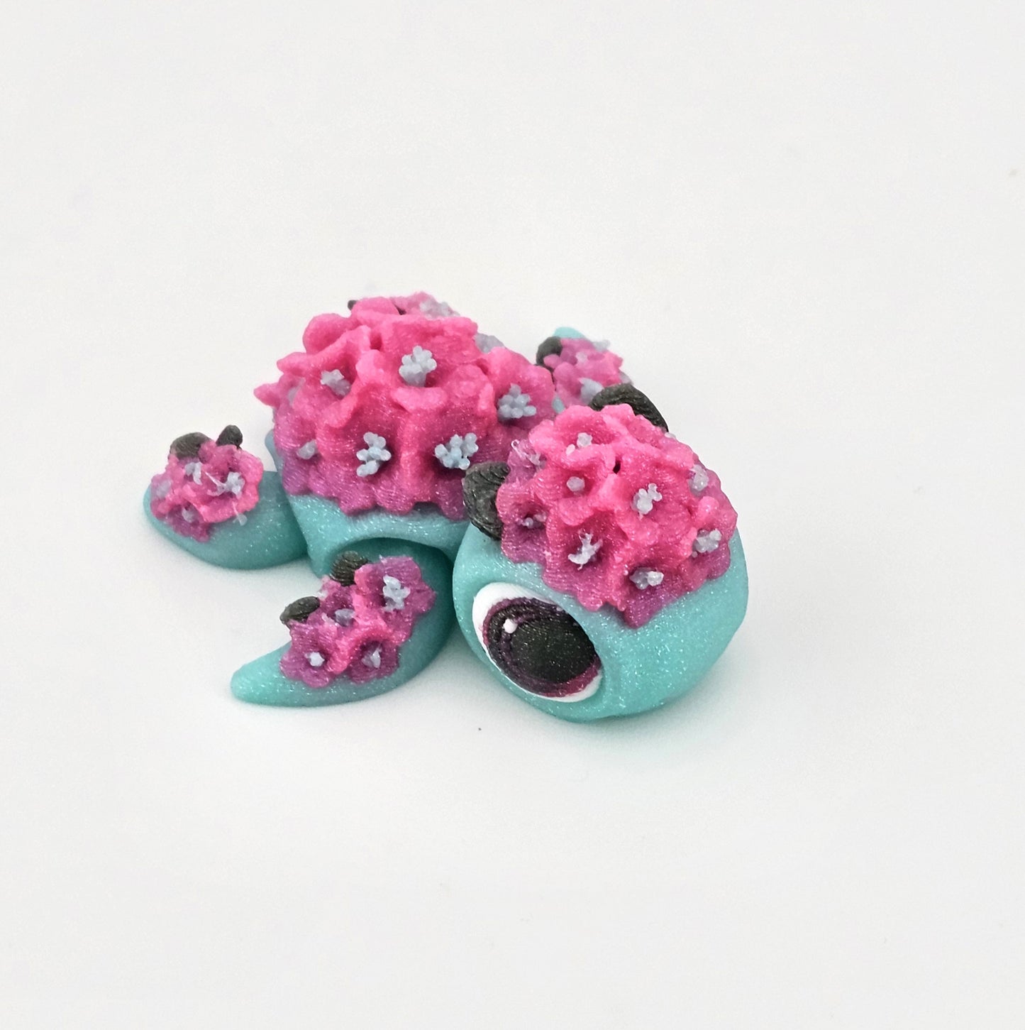 Prospect 3D - Flower Theme Mini Sea Turtle – 3D Printed Figurine (2") - Sea Turtle Island