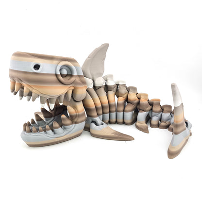 Prospect 3D - The Bone Yard - Jumbo Maximus Skeleton - 18 Inches Long - Articulated Megalodon Model for Display Enthusiasts