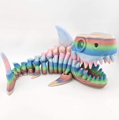 Prospect 3D - The Bone Yard - Jumbo Maximus Skeleton - 18 Inches Long - Articulated Megalodon Model for Display Enthusiasts